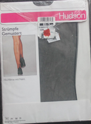 Vintage Hudson Strümpfe Naht Hochferse Gr. 8,5 - 9 Schwarz Strapsstrümpfe Neu