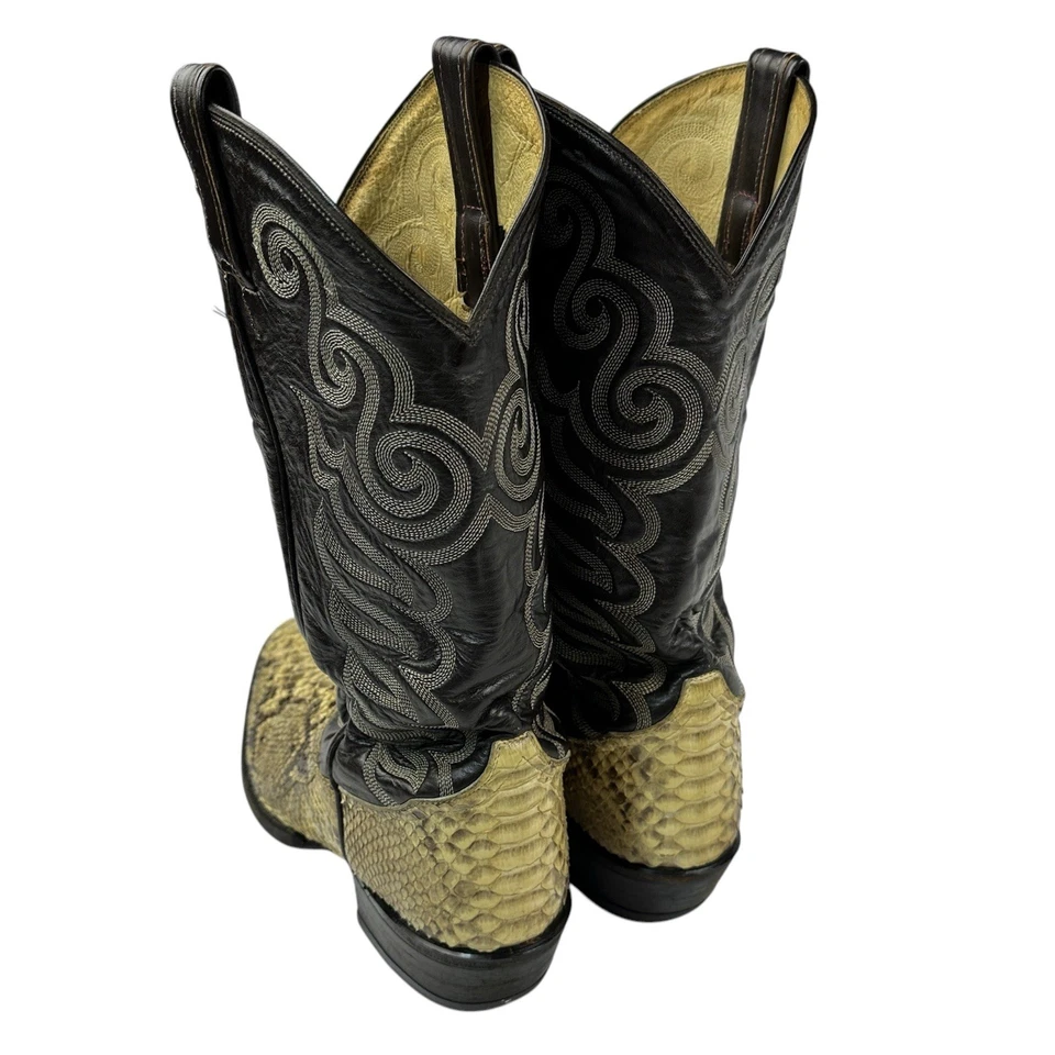 Botas RARAS Tony Lama Para Hombre 11 B Piel de Serpiente de Pitón Exótica. Cuero superior brillante Foto 4 de 4
