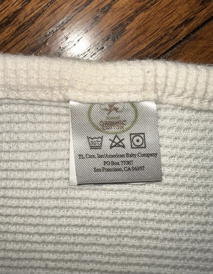 Manta para bebé niño pequeño 100 % algodón orgánico marfil suave tejido gofre 25X32 Foto 2 de 3