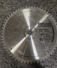 Ridgid 12" Circular Saw Blade – 60 Carbide Teeth, 1" Arbor - USED