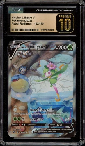 Pokemon Hisuian Lilligant V Astral Radiance Full Alt Art #163 CGC 10 Pristine