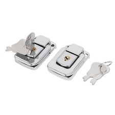 Toolbox Jewelry Box Toggle Latches Catch Hasp Lock Silver Tone 2pcs w Keys