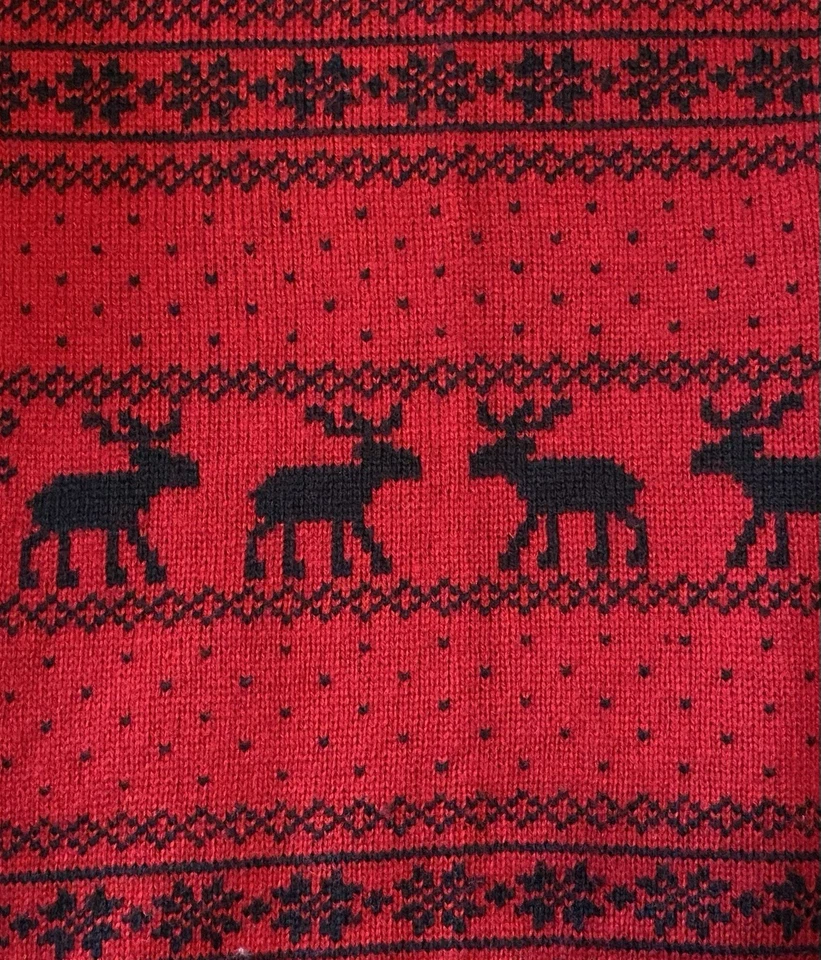 Conjunto de bufanda y gorro Abercrombie Kids talla única rojo con bucle de alce negro Foto 3 de 3