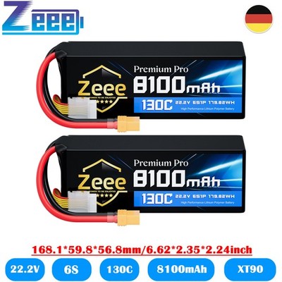 Zeee 6S 8100mAh Lipo Akku 22.2V 130C XT90 Ultra-niedriger Innenwiderstand Lipo