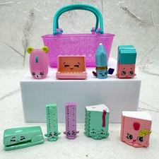 SHOPKINS Edición Especial Metálico Y Brillo Juego de 9 Estacionarios Con Cesta Raro