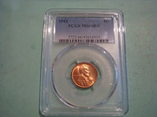 Beautiful 1944 P Lincoln Cent PCGS MS 66 RD