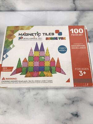 Magnetic Tiles 100 Pcs Set for Kids 3D Magnet Building Blocks Educational