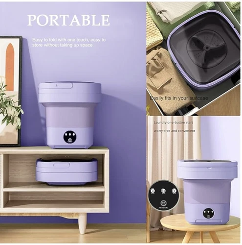 Mini Washing Machine 8L Folding Portable Sterilization Drying Laundry Machine.