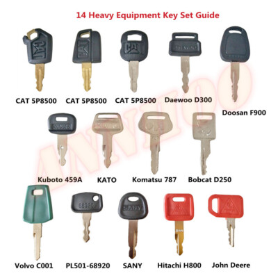 #ad 14 Heavy Equipment Key Set Construction Ignition Keys For CAT Volvo deere kubota $12.50