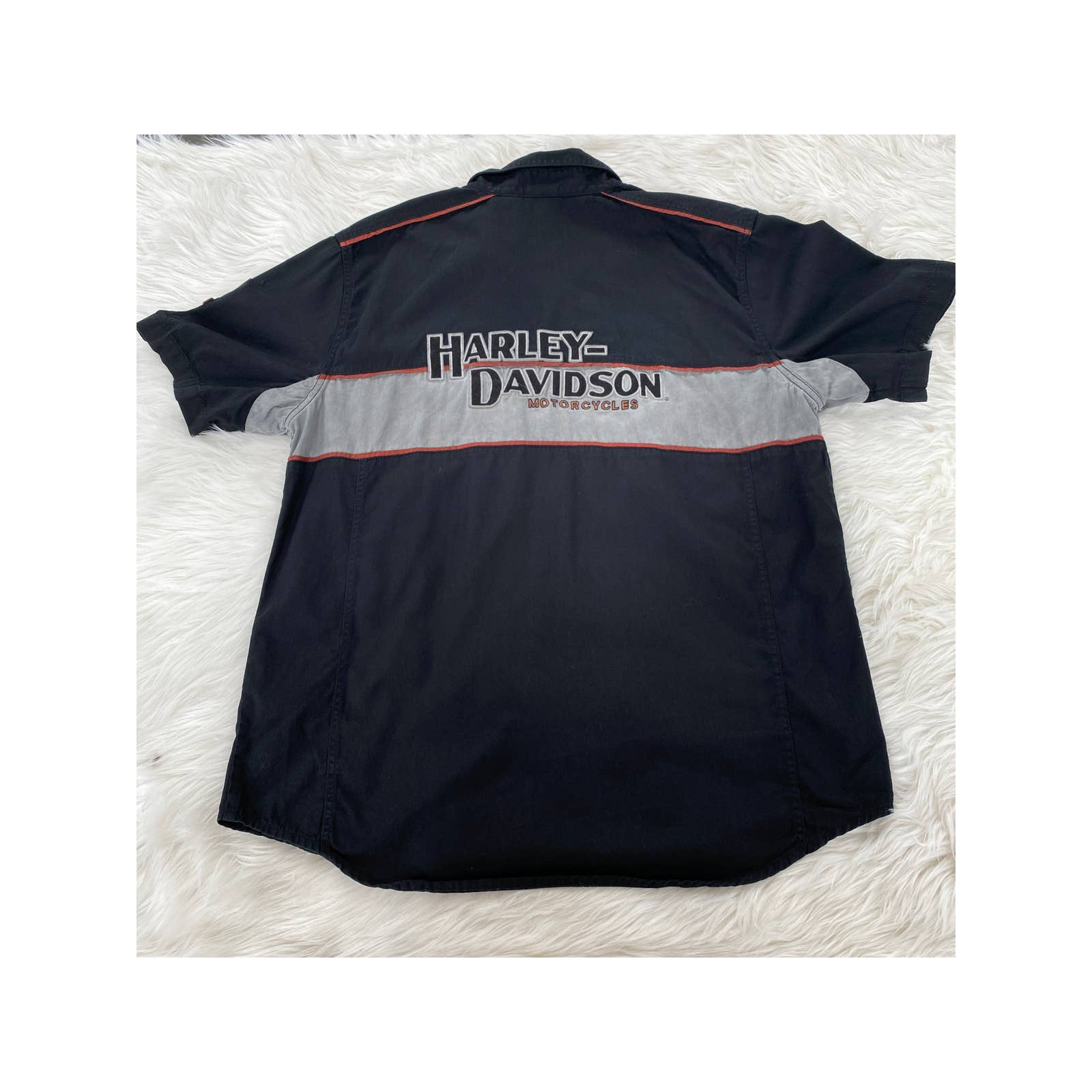 Harley Davidson Iron Block Work Shirt Vintage Mechani… Gem