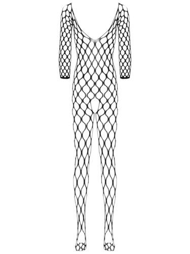 Damen Catsuit Wetlook Offenem Brust Schritt Overalls mit Reißverschluss Clubwear - Bild 39 von 39