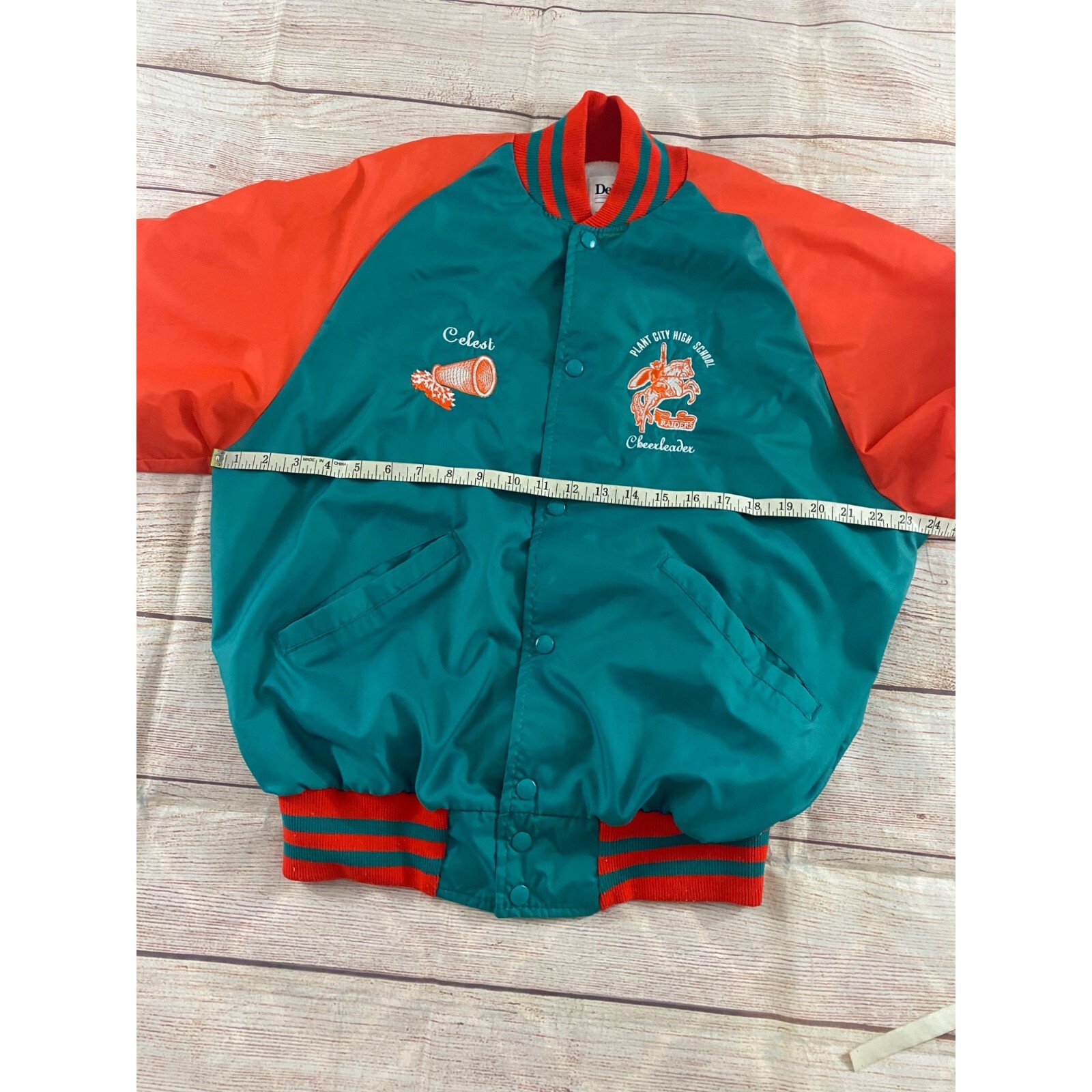 DeLong High School Raider Cheerleader Bomber Jacket … Gem