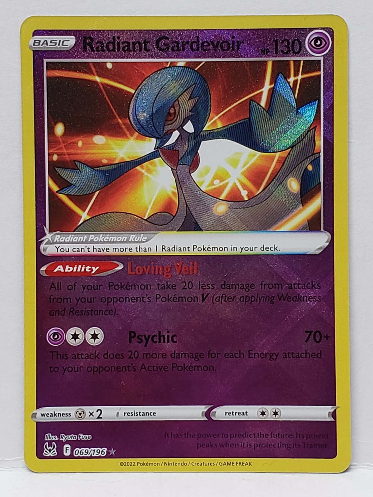 Radiant Gardevoir 69/196 Lost Origin 2022 Pokemon Card NEARMINT+