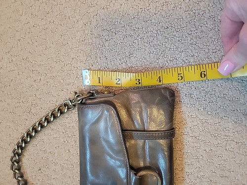Hobo Leder Clutch grau mit abnehmbarer Kette / passt Handy - Bild 3 von 9