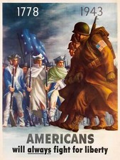 PROPAGANDA WAR WWII USA LIBERTY SOLDIER INDEPENDENCE PATRIOT ART PRINT BB9344