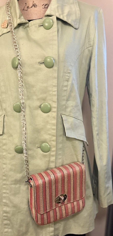 Nuevo con etiquetas Bolso Bandolera Cartera Cadena Paja Rayas Mimbre Ratán Nivel Calle