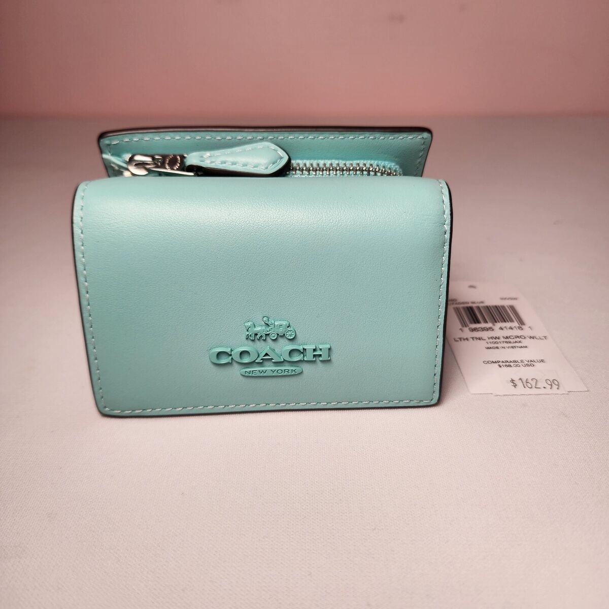 NWT Coach CP260 Micro Wallet Faded Blue (Blue Green NWT Coach CP260 Micro Wallet Faded Blue (Blue Green