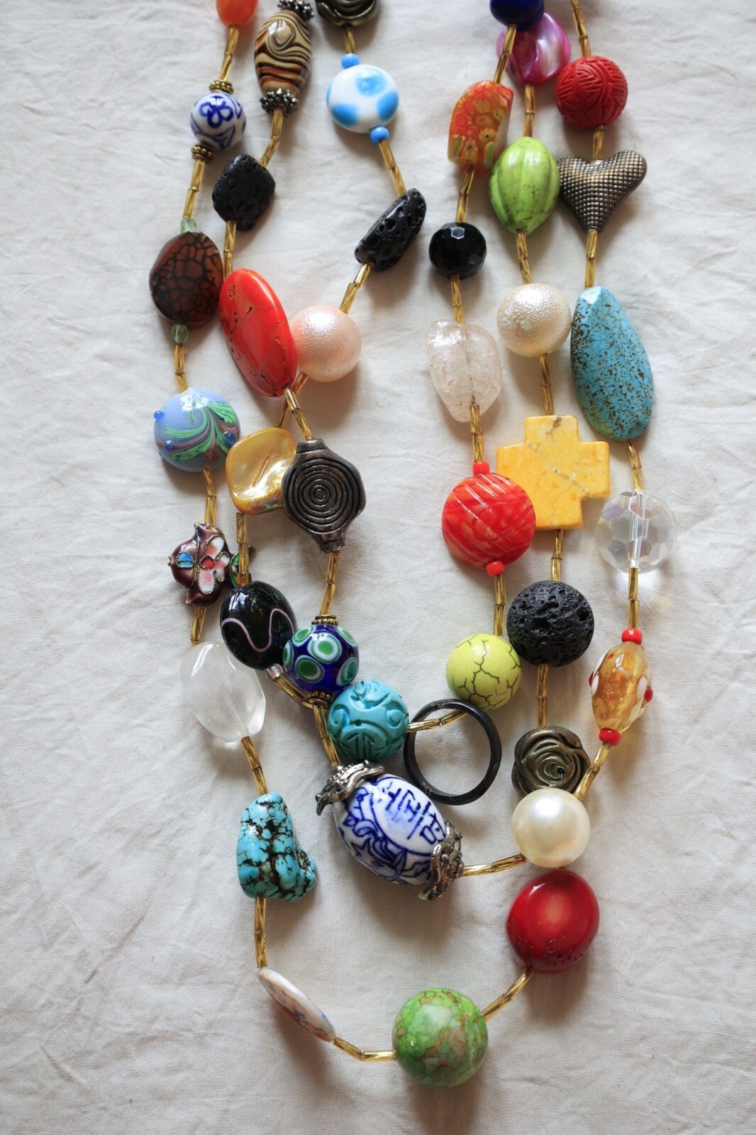 Beautiful Multicolor Beaded Statment Necklace - image 3