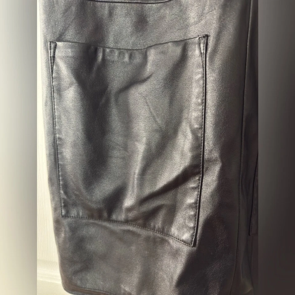 Vestido Burberry Brit Piel de Cordero Cuero Talla 8 Foto 3 de 4