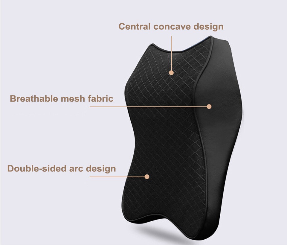 Car Seat Headrest Pillow Memory Foam Neck Support Cushion Pad Up to 4X