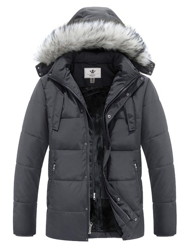 Abrigo acolchado de invierno para hombre WenVen chaqueta acolchada cálida de invierno gruesa con capucha - Imagen 25 de 38