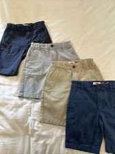  100 Lot 4 Old Navy Boys Kids Chino Shorts Khaki Navy Blue Grey Shark Small 6