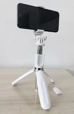Compact selfie stick tripod with bluetooth remote
