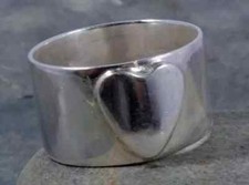 Solid 925 Sterling Silver Heart Shape Band Ring Statement Handmade Ring All Size