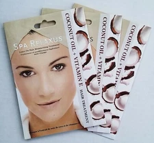 Spa Relaxus Moisturizing Hair Treatment Packs LOT OF 3 Coconut Oil+Vitamin E NEW