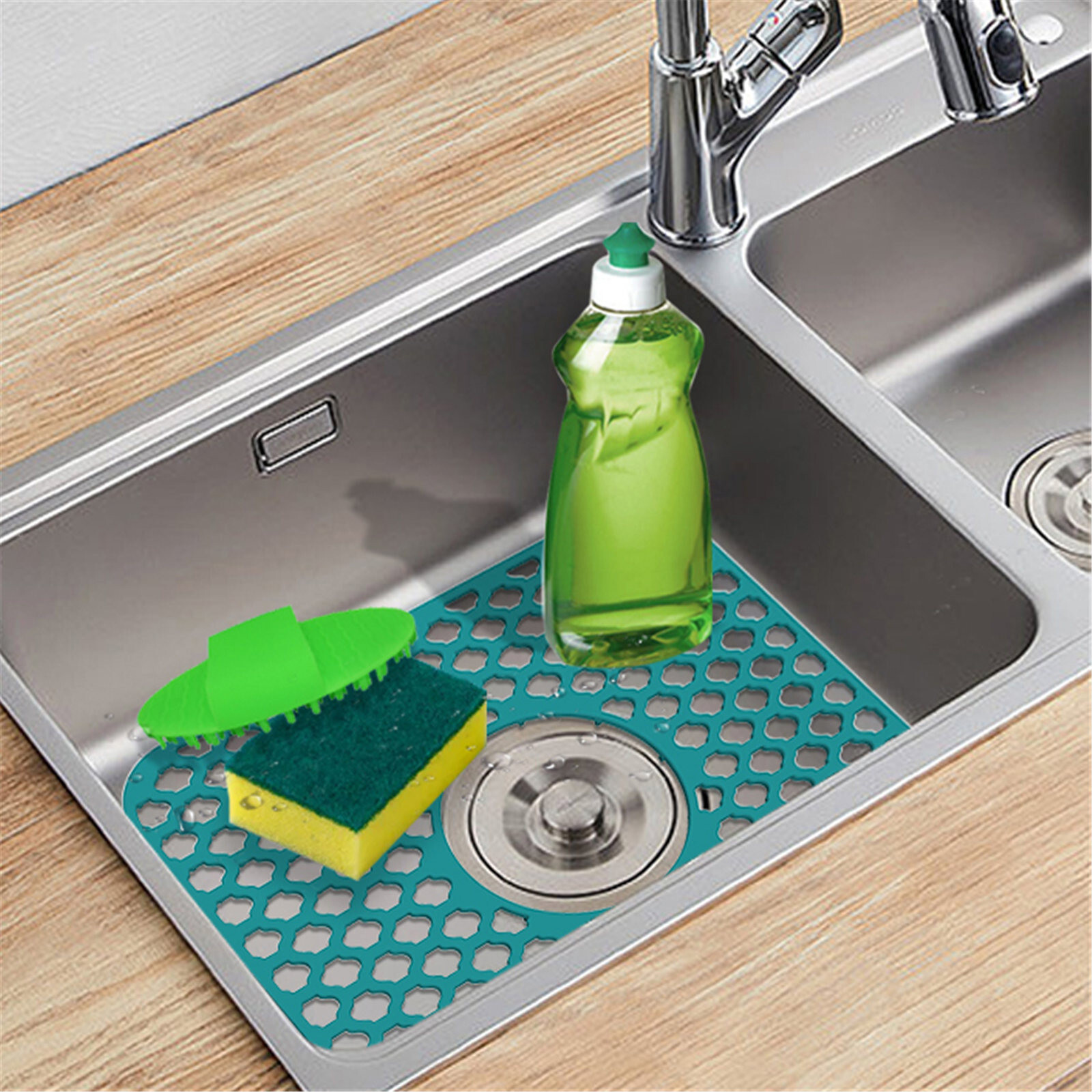 Silicone Kitchen Sink Protector Mat Folding Heat Non Slip Kitchen Sink