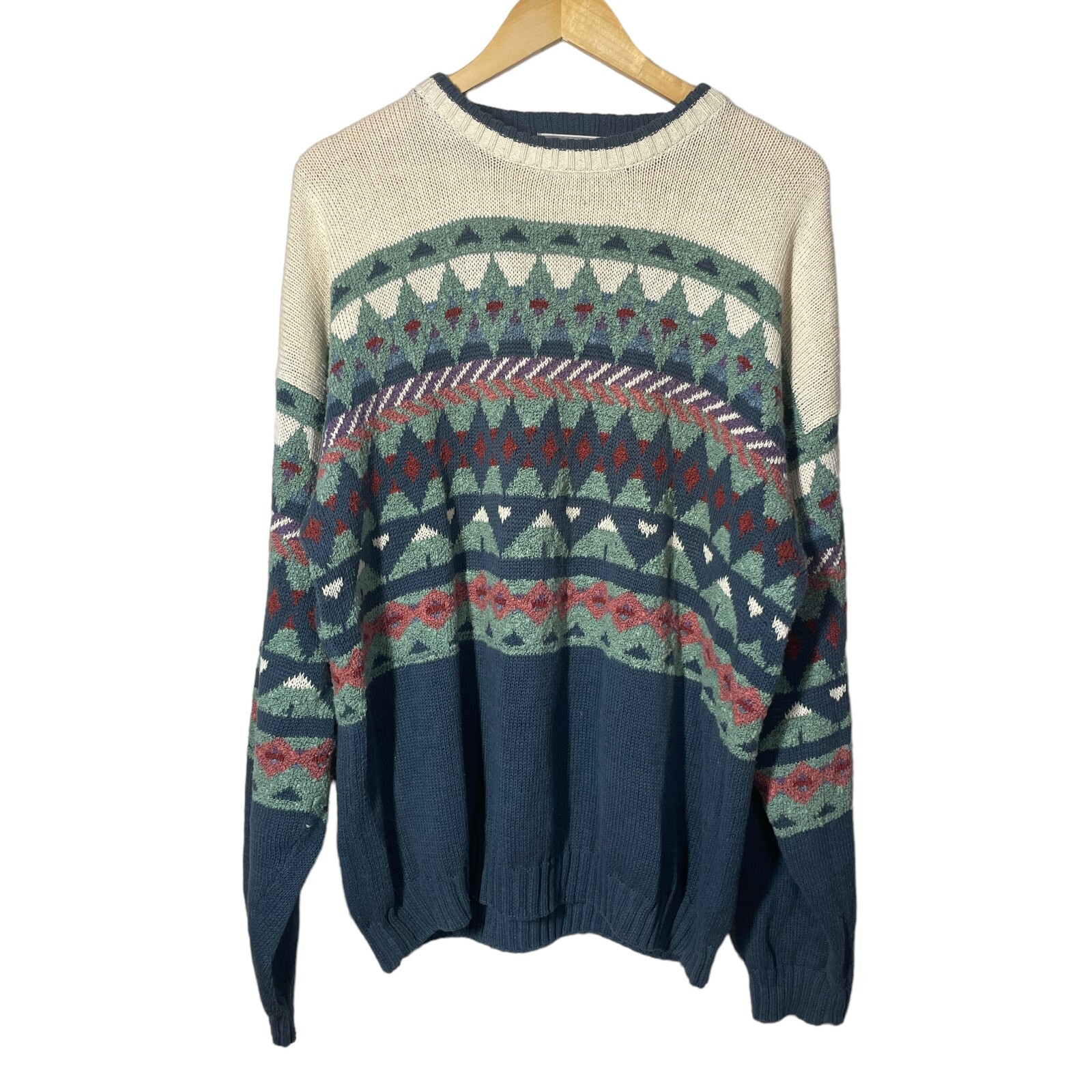 Vintage Concrete Mix Geometric Texture Sweater Grandp… Gem