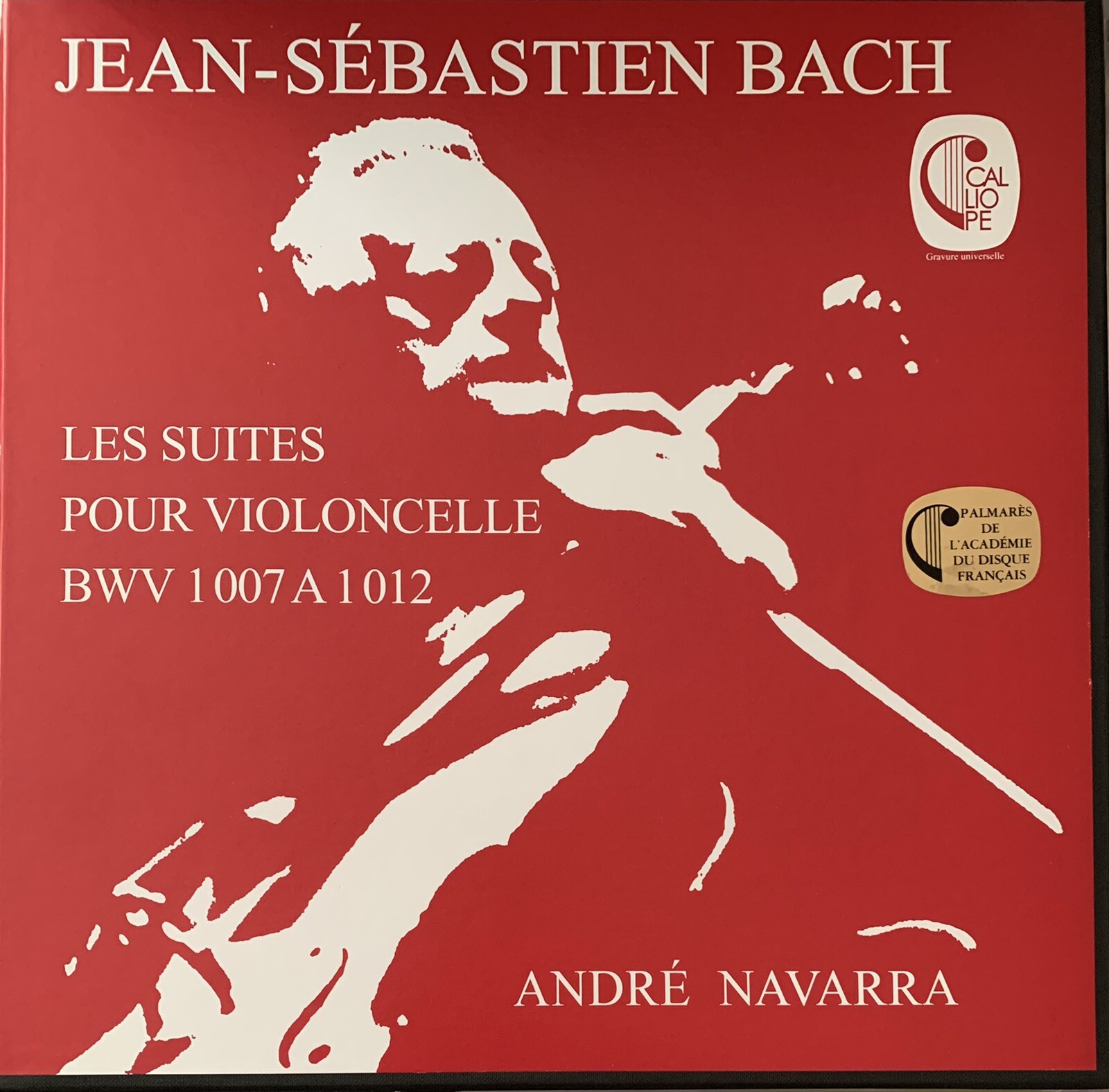 Bach cello Suits, Andre Navarra  3lp, Great Records, Everything Is Mint