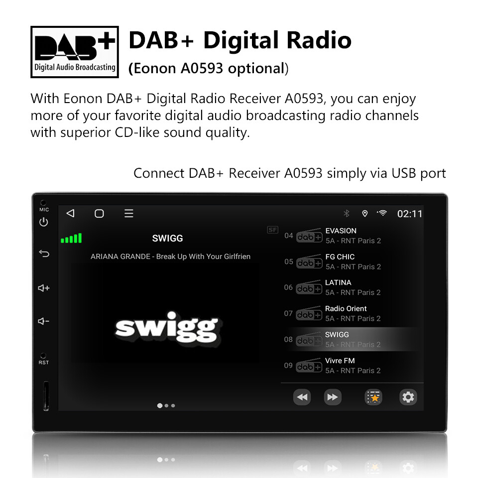 Double 2Din 7 Car Stereo Radio Apple Carplay Android Auto Bluetooth