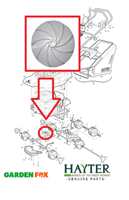 Genuine Hayter Envoy 36 Electic Mower IMPELLOR BLADE FAN BOSS 100014 588