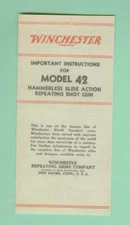 Winchester Model 42 Instruction Manual Reproduction
