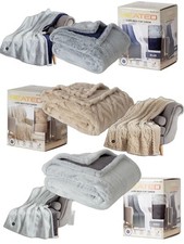 Berkshire Life Heated Luxe Faux Fur Throw, 50" X 60" Choice of Gray, Blue, Tan