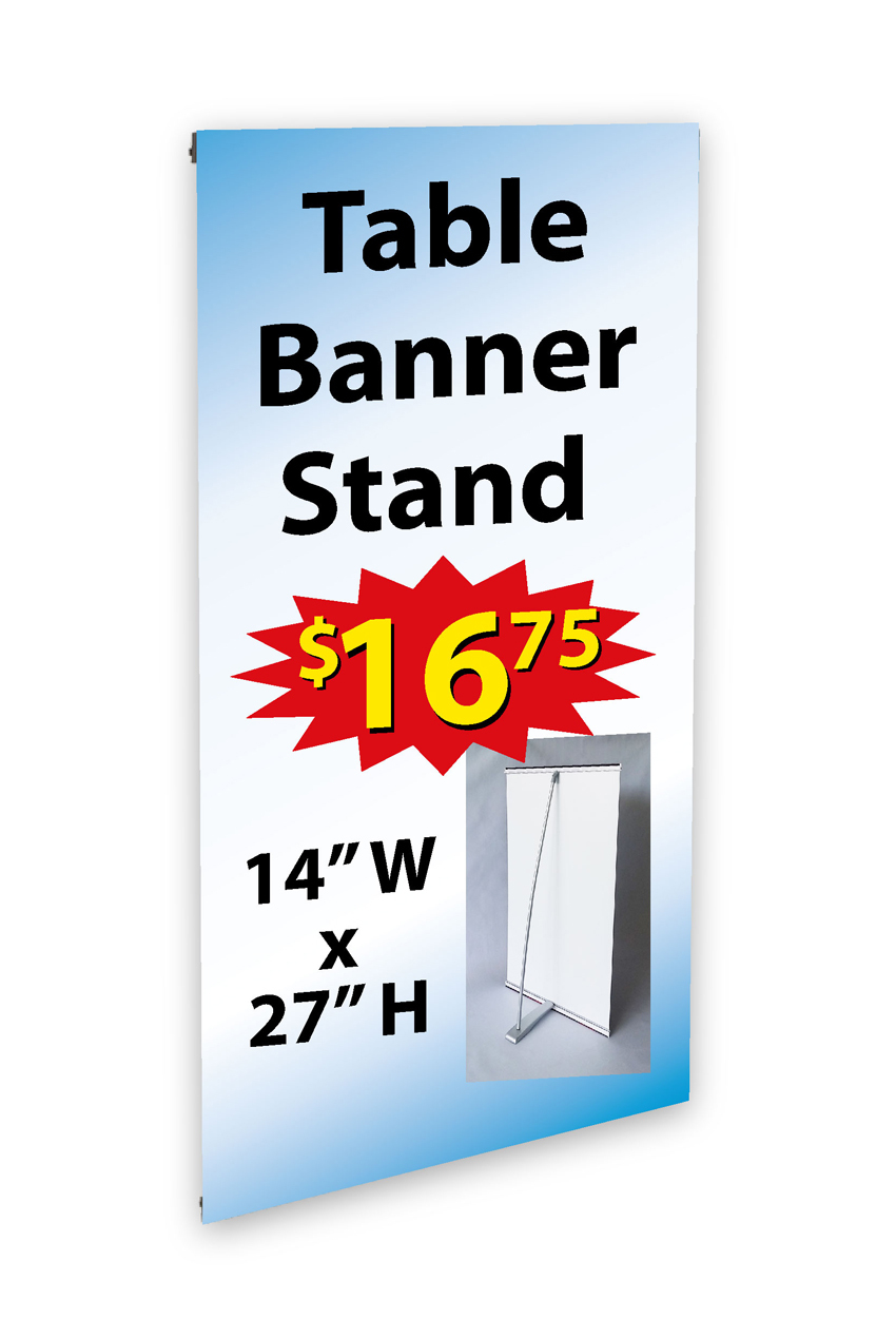 Counter Top Mini Banner Stand 14" X 27" -Hardware Only-