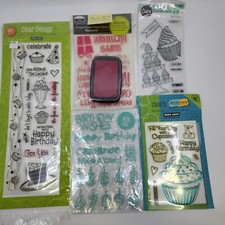 Lot of Scrapbooking Clear Stamps Hero Arts Sizzix Happy Birthday Candles Wish