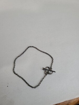 Sterling Silber 925 Pfeil Herz Liebe Kette Armband