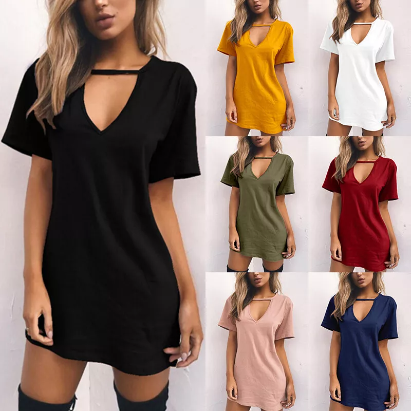 V neck short sleeve cheap dress