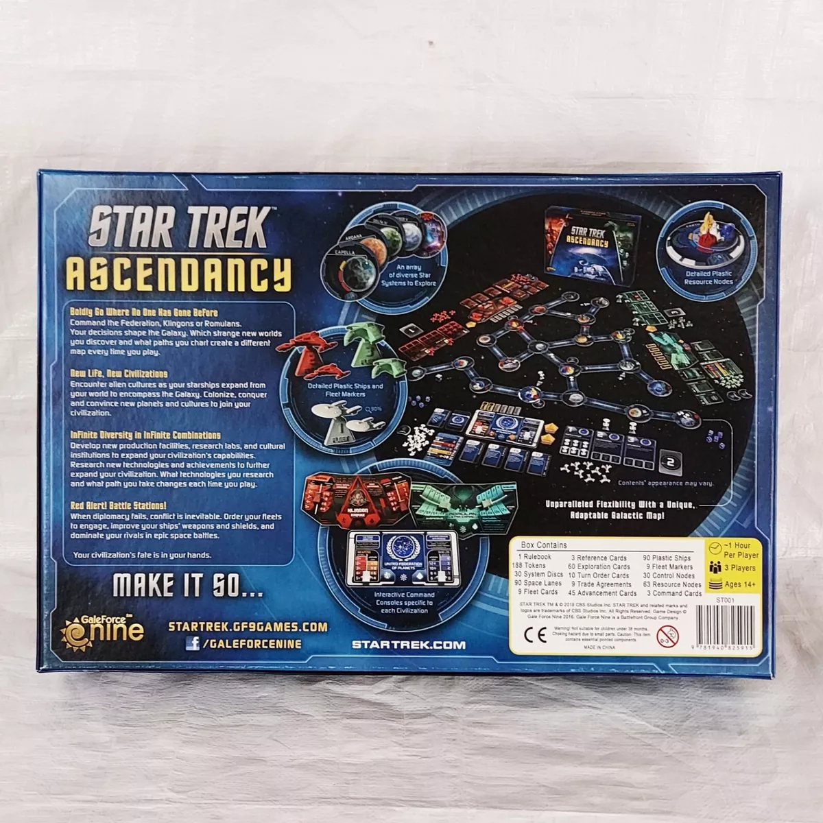 Gale Force Nine Star Trek Ascendancy Board Game, Open Plastic Brand New Game  eBay