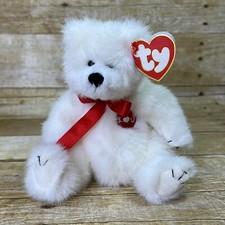 Ty Attic Treasures Amore Bear Plush Stuffed Animal Red Ribbon Heart Jointed Love