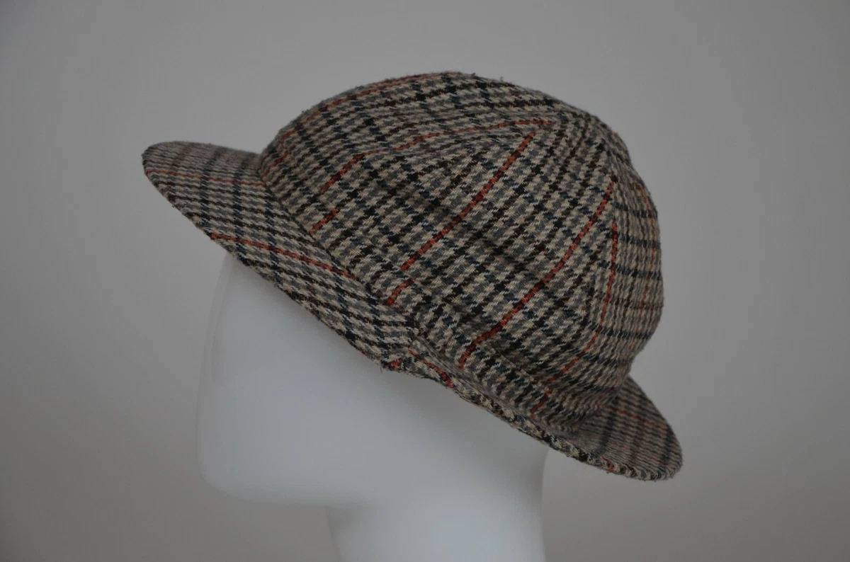 Barbour Deerstalker hat Vintage Tweed Hunting England Size 7 1/8