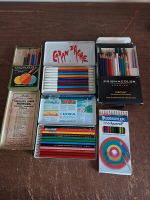 Colored Pencil Lot LYRA Rembrandt Aquarell  Mongol Staedtler Prismacolor