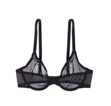 NWT Cuup Bra34D The Plunge Mesh Black