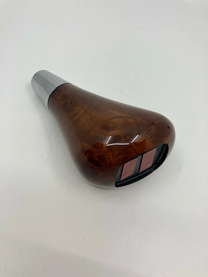 MB W202 208 209 W210 W220 R170 W163 Wood Walnut Shift Knob Chrome Emblem Point - Image 2 of 2