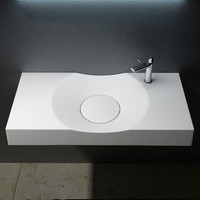 Durovin Stone Basin Sink 1000mm Wall Hung Mounted Counter-top Tap On Right Plate Durovin Stone Basin Sink 1000mm Wall Hung Mounted Counter-top Tap On Right Plate