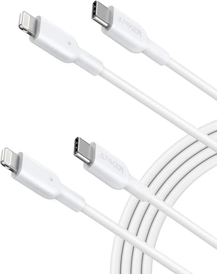 2x Anker 6 ft USB C -Lightning Cable MFI-Certified Apple iPhone 12 Pro Max/12/11 - Image 2 of 2