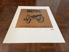 ACDC  For Those About To Rock Licensed Plate Signed Ltd Ed Lithograph 1365/2500