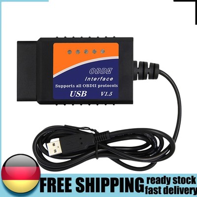 OBDII USB Auto Code Reader V1.5 Diagnostic Tester CH340T ELM 327 USB Interface